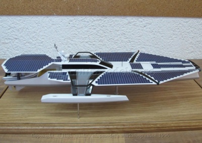 The model of trimaran with solar panels_21