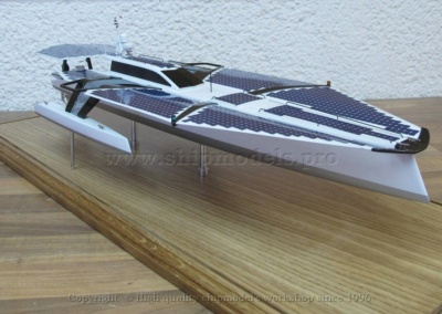 The model of trimaran with solar panels_24