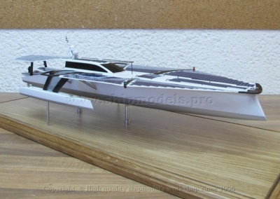 The model of trimaran with solar panels _25